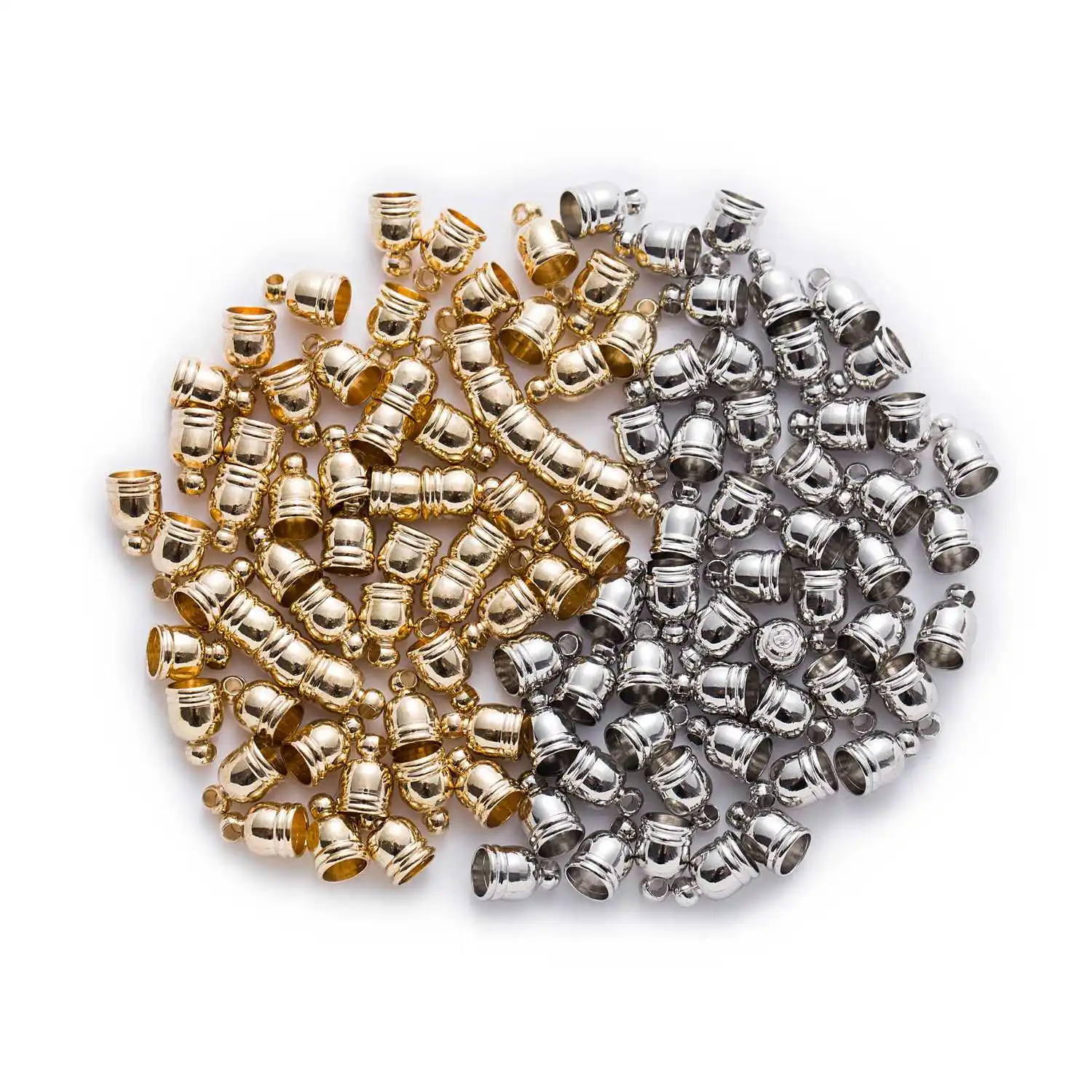 

20pcs Alloy End Tip Caps, Cord End Crimp Findings for Tassel Pendant, Jewelry Making Accessories 6-10mm