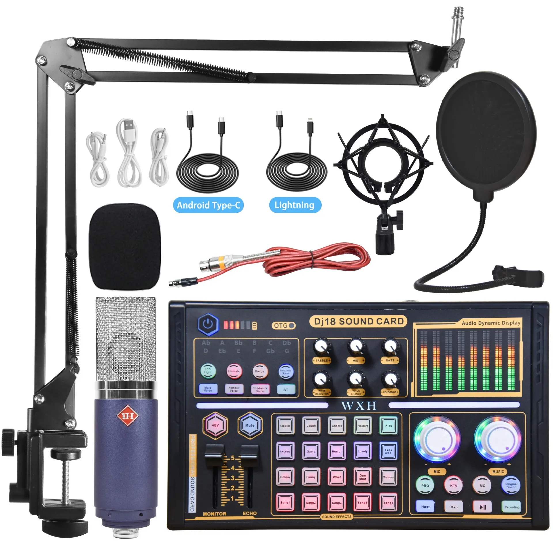 

Recording Studio Package with Voice Changer,Live Sound Card - Audio Interface for Live Streaming YouTube TikTok