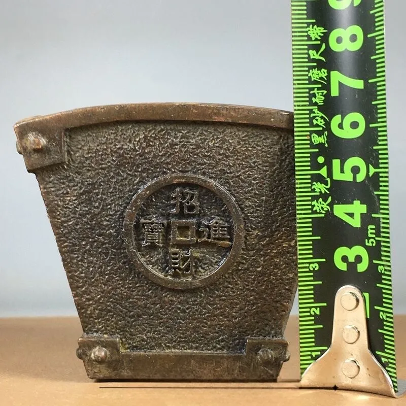 Antique pulp recruit rice into treasure Taiji gossip town house rice bucket full warehouse cornucopia home decoration collection