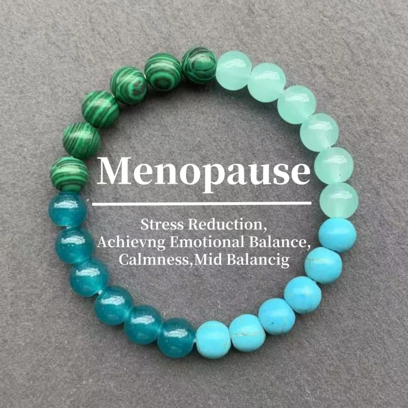 Bohemian Handmade Round Natural Stone Crystal Beaded Strand Bracelet for Women Jewelry Gift Reduce Anxiety