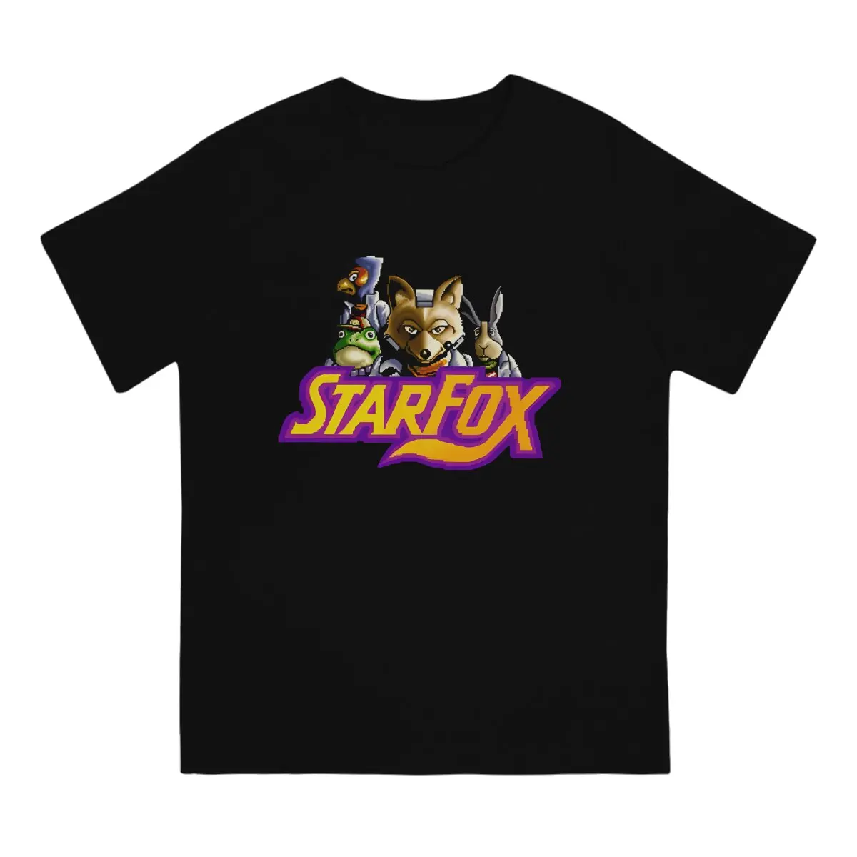 Starfox Sign T-Shirt Men Star Fox Game Vintage Pure Cotton Tees Round Collar Short Sleeve T Shirts Summer Tops