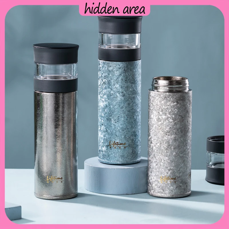 

Pure Titanium Double Insulation Cup, Tea Water Separation Cup, Transparent Tea Bin, Gift Box Thermos Cup, Simple Home