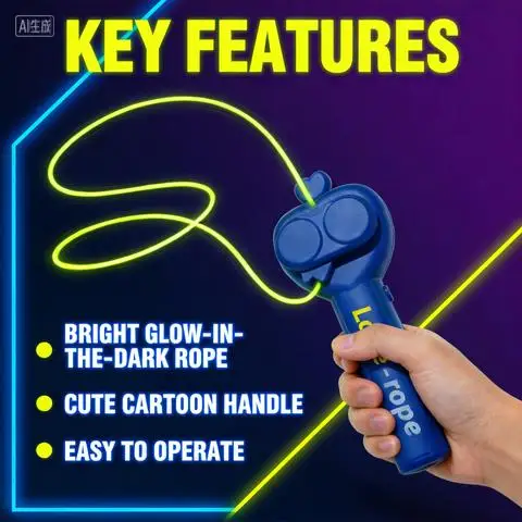 Glowing Rope Launcher Toy, a flying rope loop in the air, brings endless tricks and fun, suitable for outdoor festival party int