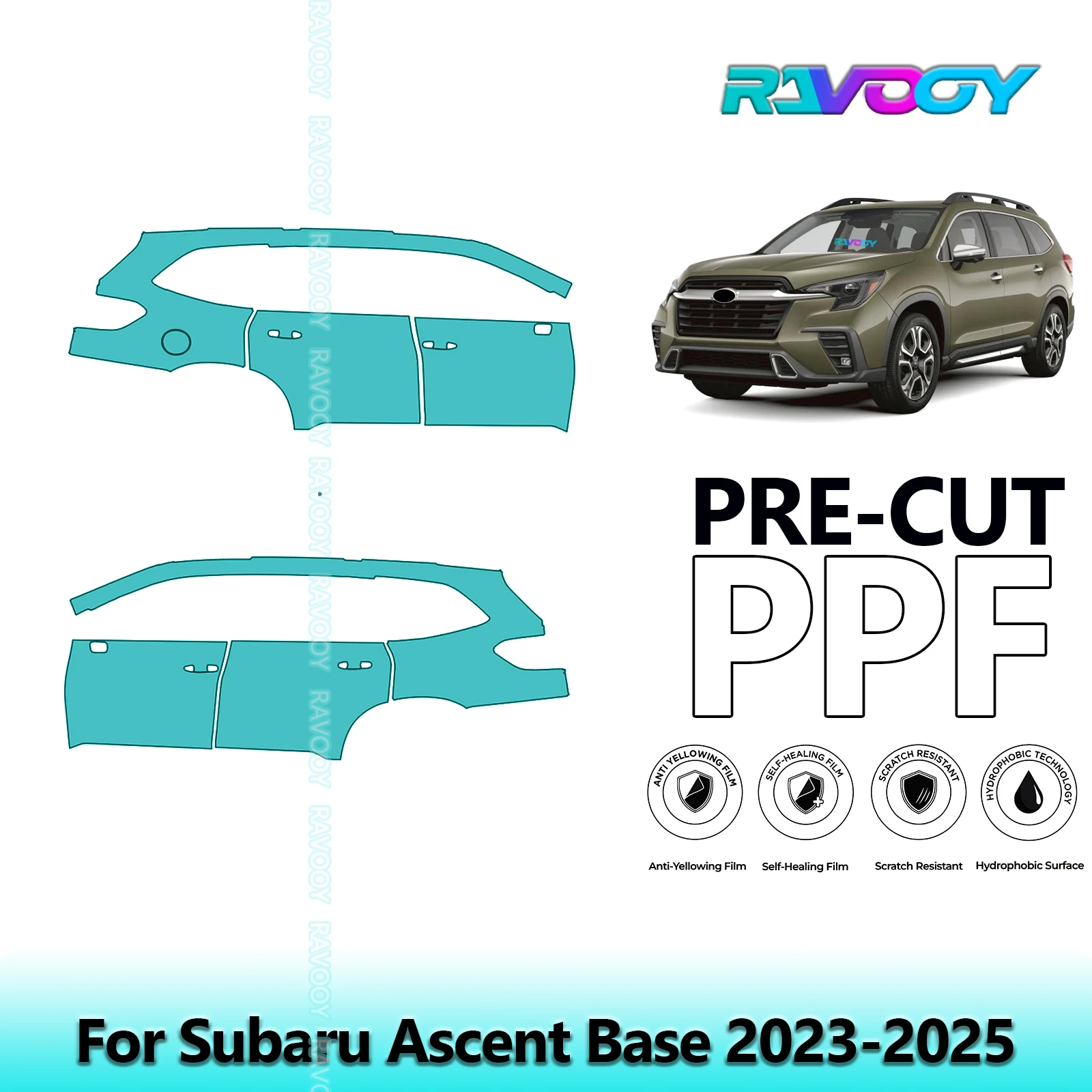 

For Subaru Ascent Base 2023-2025 8.5mil Clear Matte Pre-Cut PPF Door & A/B Pillar Kit TPU Paint Protection Film Set