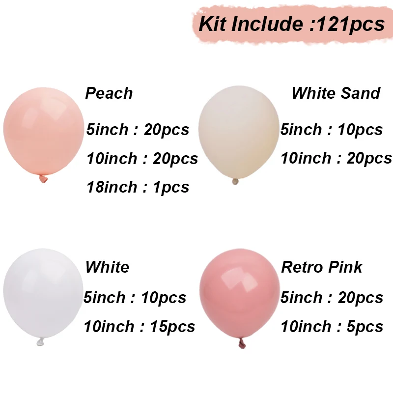 Cream Beige Pink Balloons Garland Arch Kit Girl Baby Shower Decoration Wedding 1st Birthday Party Balloons Christening Baptism