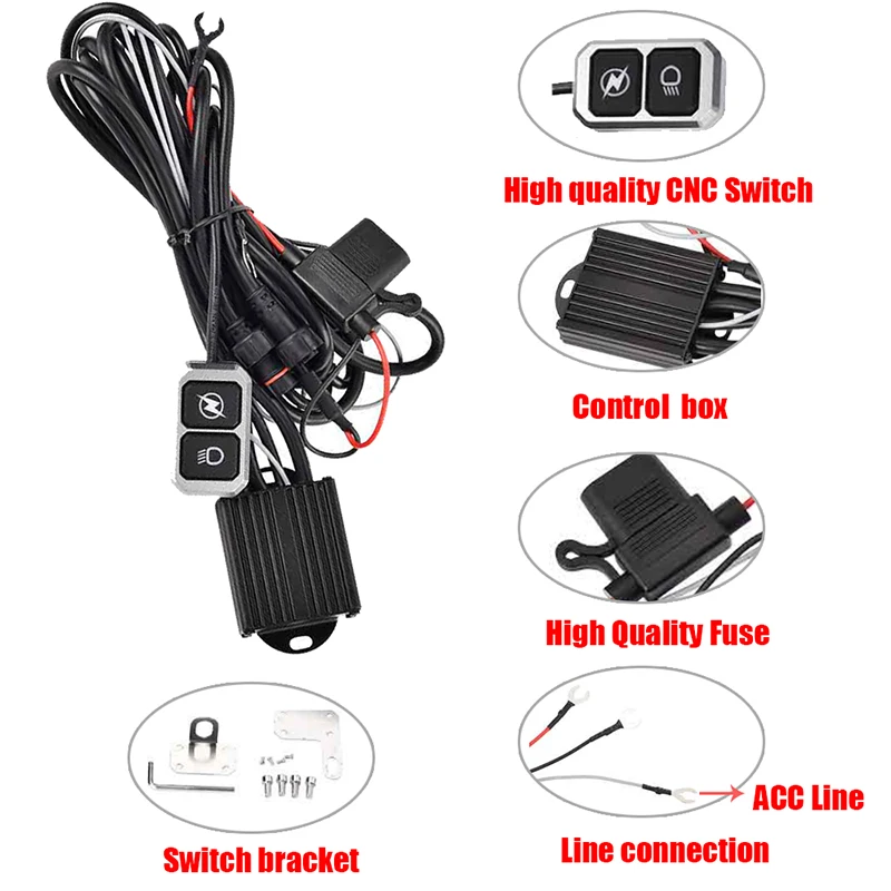 أضواء مساعدة للدراجات النارية 100 واط ثنائي اللون بقعة القيادة مصابيح الضباب لسيارات BMW R1200GS F800GS F700GS F650 K1600 أضواء الضباب العالمية