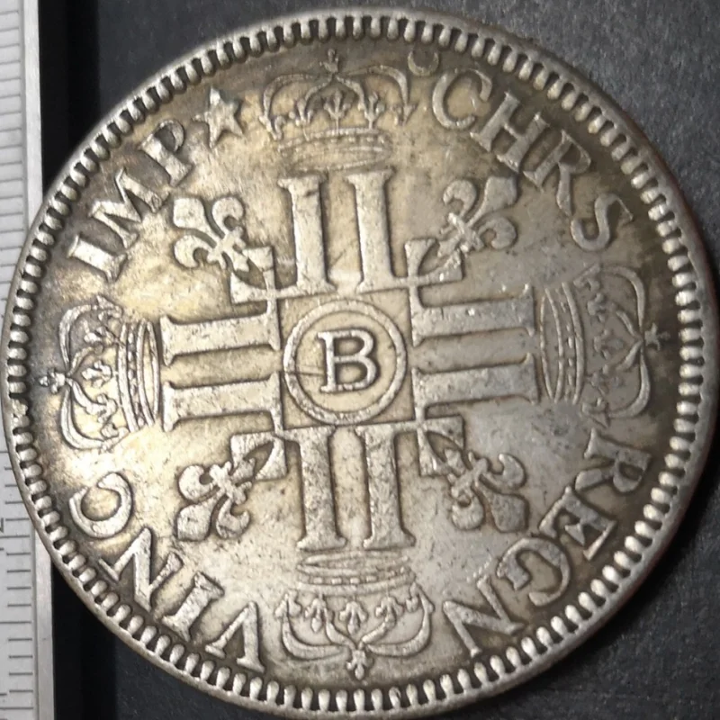 1690-1693 فرنسا-المملكة 1 Ecu - Louis XIV الفضة مطلي نسخة عملة (اختيار أي تاريخ واحد)