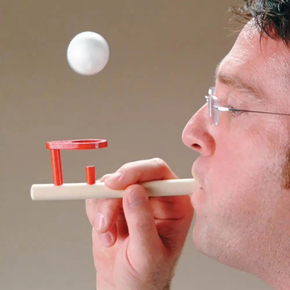 Juguetes de tenis de mesa, pasatiempos de Ping-pong de soplado de madera, pelotas de espuma deportivas divertidas para exteriores, juego de tenis de