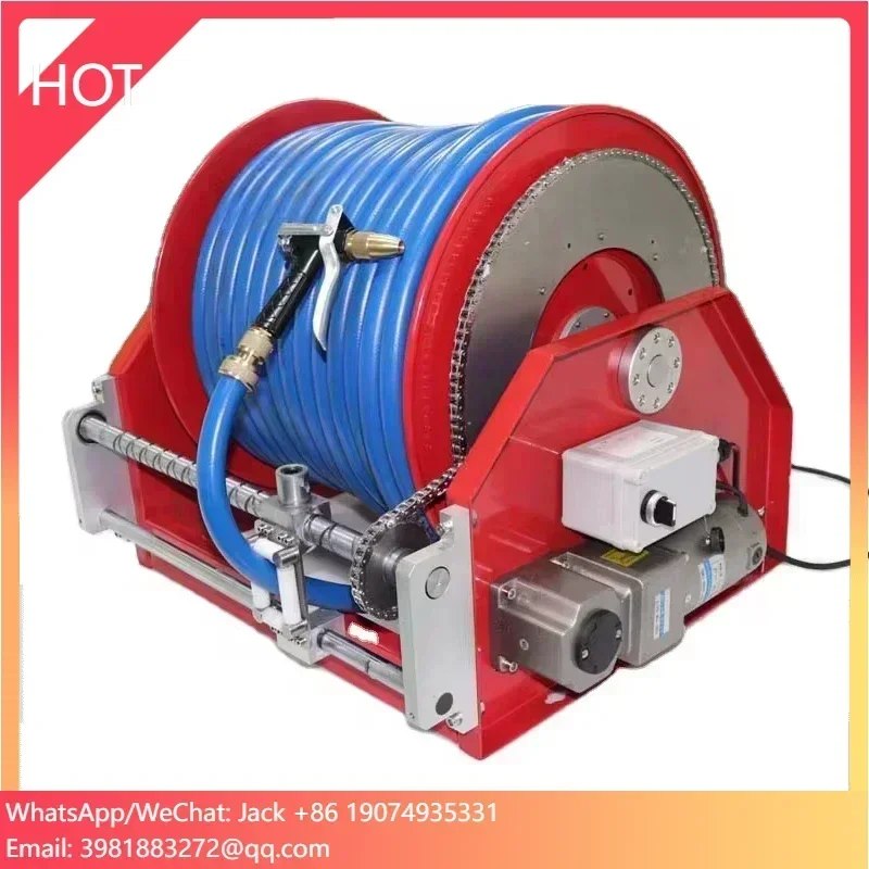 30m 50m 100m Water Manual Pipe Motor Retractable Fire Hose Reel 1 Inch with Nozzle Spray and Jet