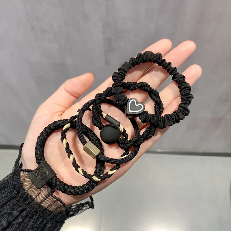 Brown Color High-end Feel Rubber Band Simple Hair Rope Internet Celebrity Popular Style Head Elasticity Durable New Style