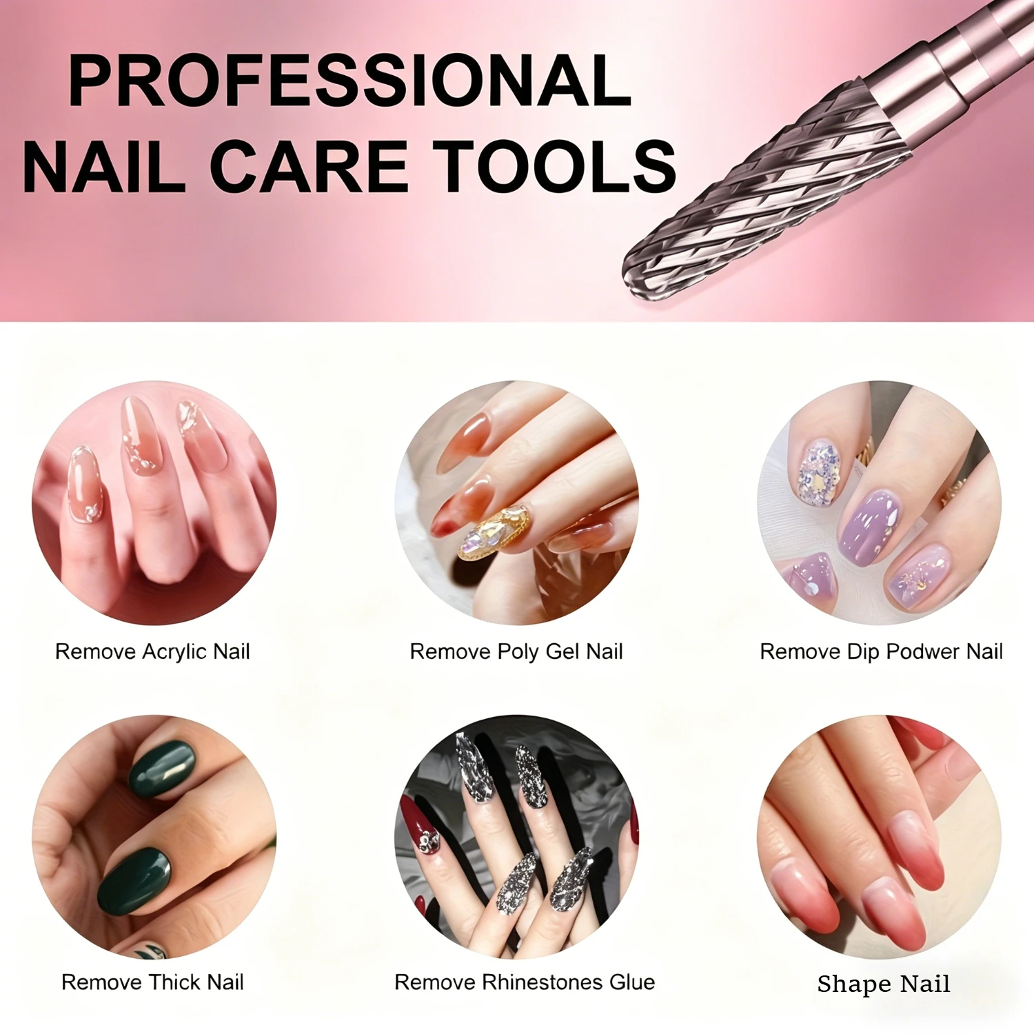 5pcs Nail Drill Set, for Nail Pedicure Cuticle Gel Polishing, Pedicure Grinding Nail Beauty Electric Polishing Machine Additions
