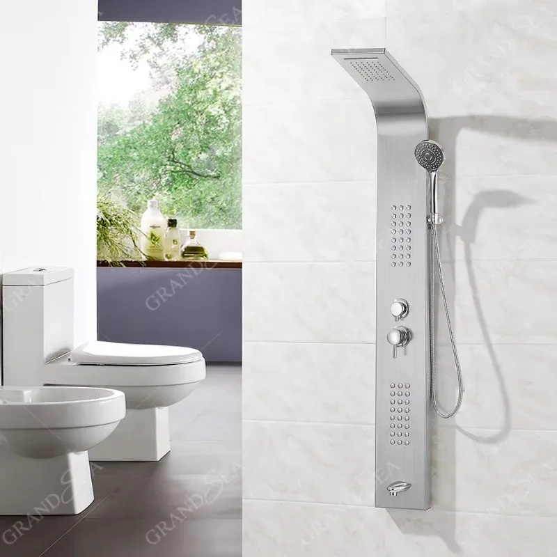 2025 New Stainless Steel Bathroom Shower Unit Energy-saving High-pressure Shower Head with Adjustable Panel