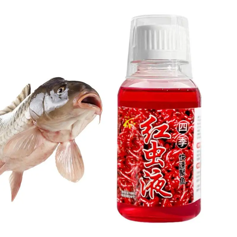 Fish Attractant Scent 100ml Red Worm Liquid Bait Fishing Accessories Effective Attractive Smell Fishing Bait Portable Fishing