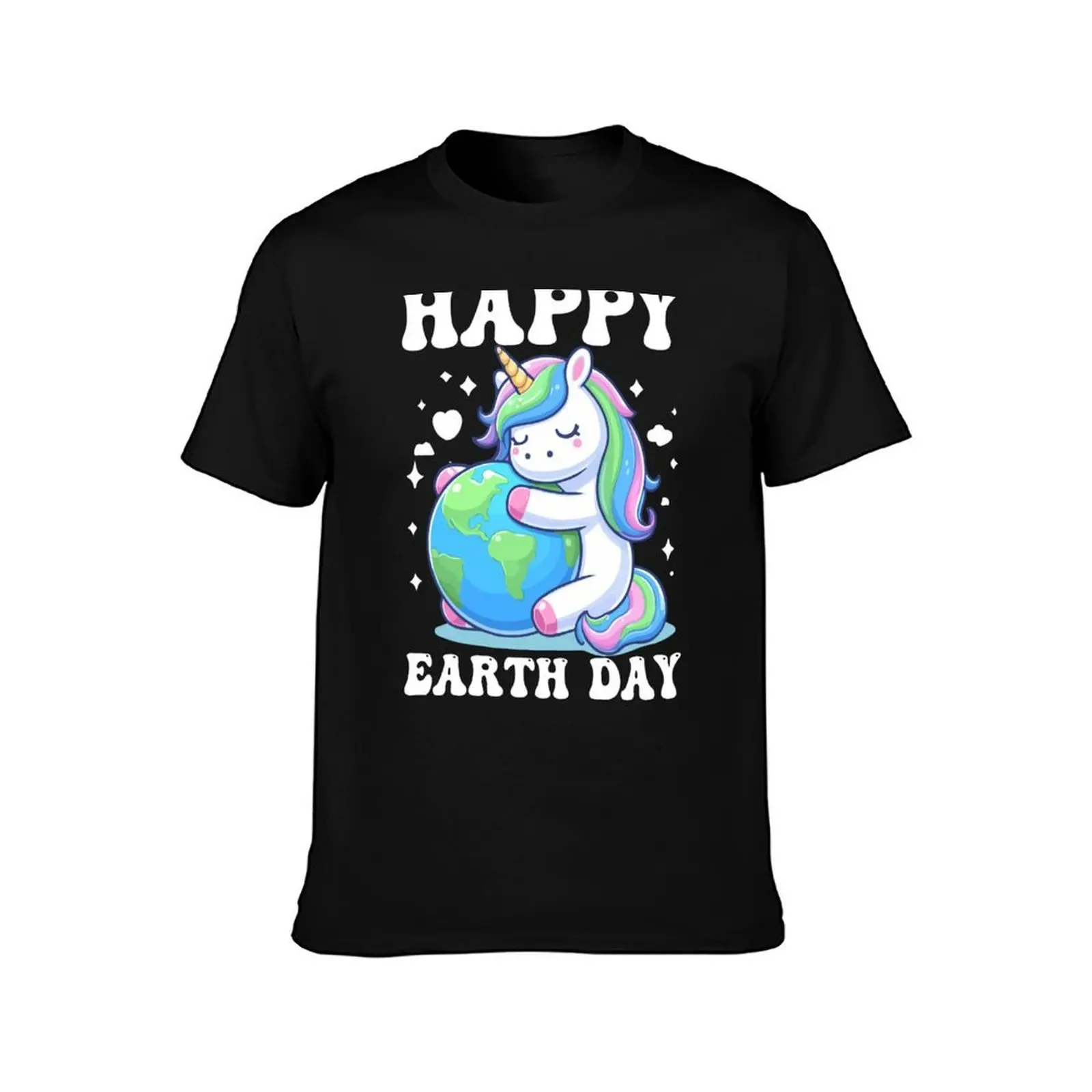Earth Day Cute Unicorn Environmental Awareness Groovy Girls boys T-Shirt, Summer Casual Cotton Tee, Oversized Streetwear Tops