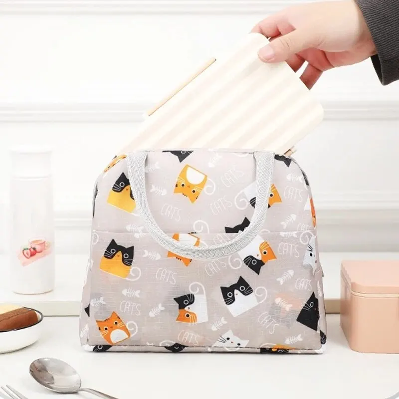 Cartoon Cute Portable Tote Lunch Box Bento Box Animal Pattern Lunch Bag Insulated Food Bag Lunch Box Bag Picnic Bag