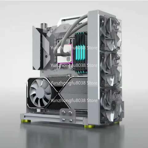 Mini ITX MATX ATX Game Cabinet Open Desktop Case with Fan Water Cooler Vertical Personality for PC Gaming