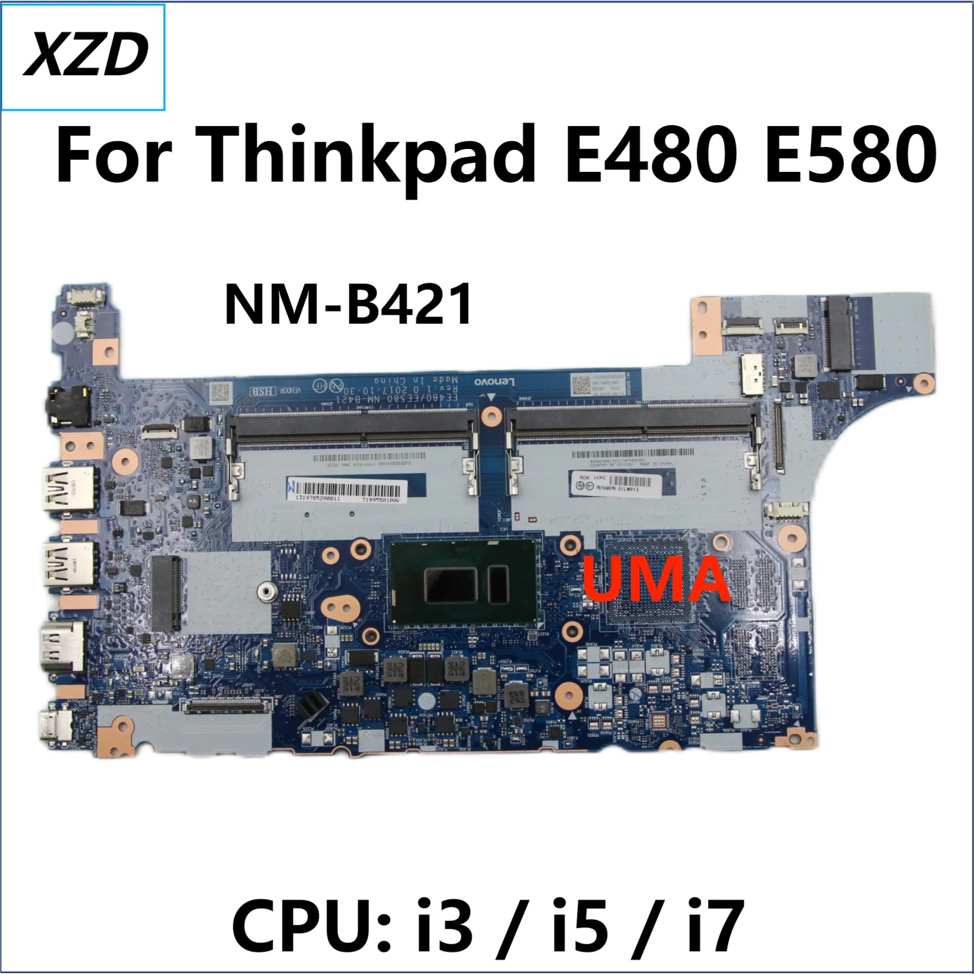 

NM-B421 Mainboard For Thinkpad E480 E580 Laptop Motherboard with I3 i5 i7 CPU UMA 100% Test ok