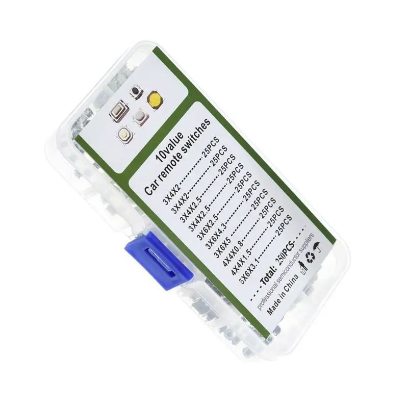 BHBL 250PCS Light Touch Switch Keys 10 Specifications 25 Patch Switches of Each Type