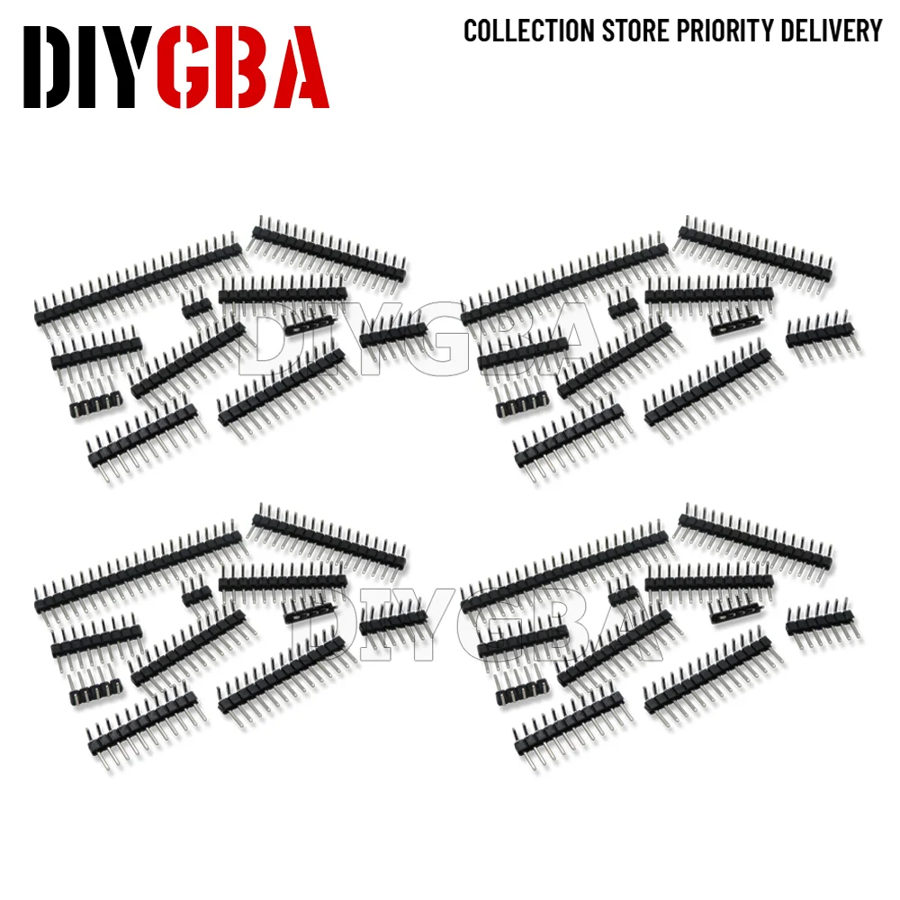 10PCS Connector Socket 2.54mm Pitch Strip 1X/2/3/4/5/6/8/10/40 Pin Single Row Right Angle Male Pin Header 3P/4P/6P/8P/20P/40Pin