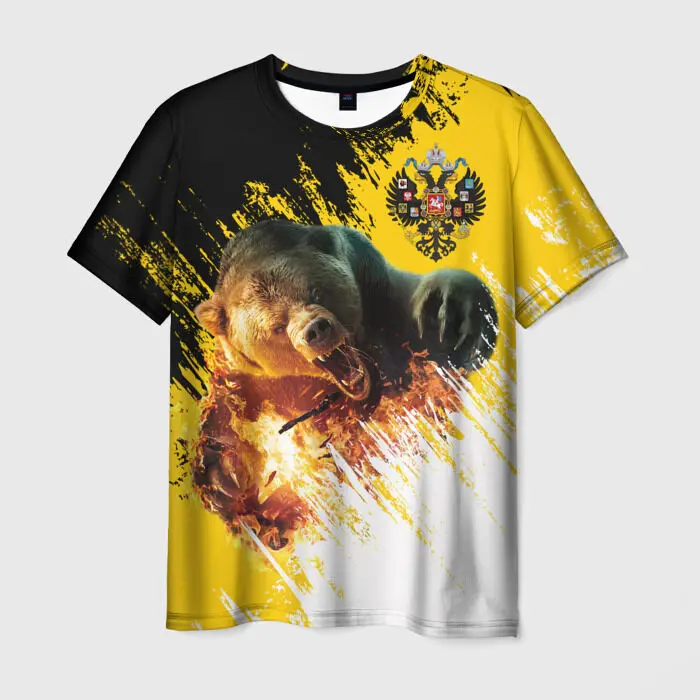 New Russian Boar Pattern Print 3D Men's T-Shirts Fashion USSR Soviet Union Pattern Short Sleeve T shirt Street CCCP Top Clothing