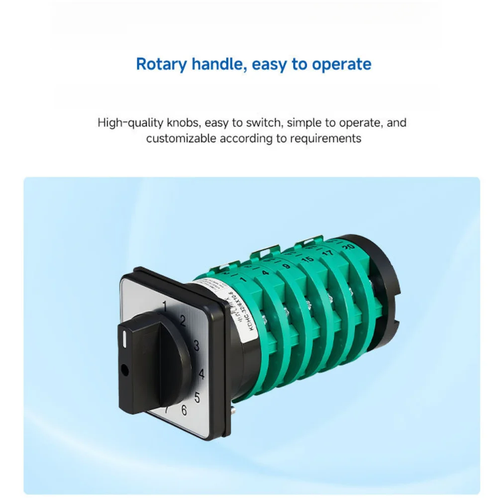 1Pc 32A 10 Gear 6 Section Rotary Cam Changeover Switch Green Flame Retardant For Welding Machine Fine Tuning Electrical Control