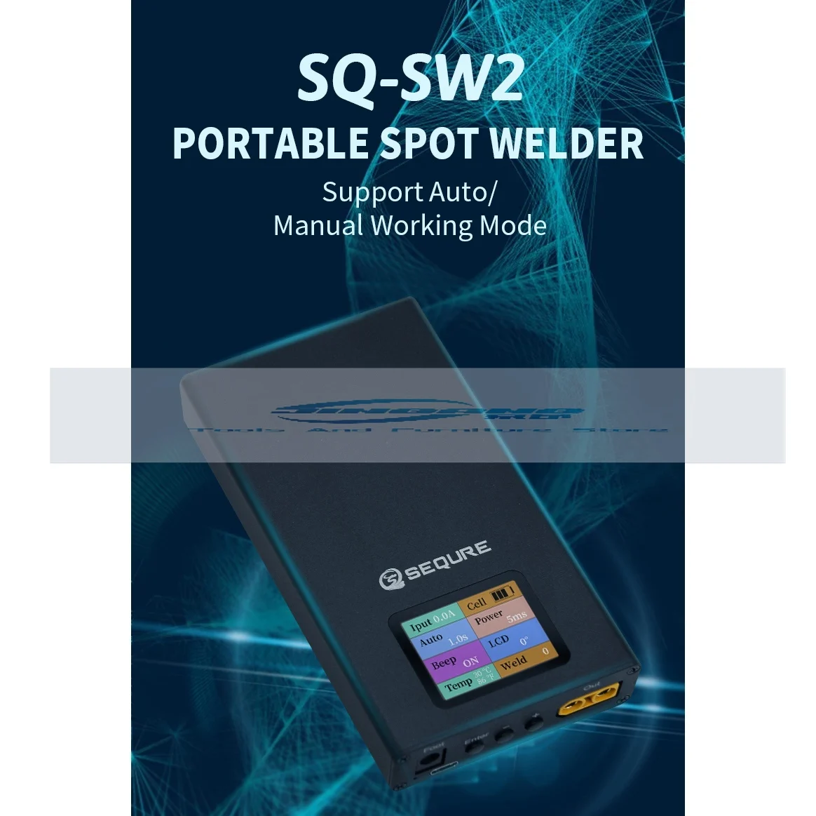 SEQURE SQ-SW2 Mini Portable Rechargeable Spot Welding Machine LCD Color S n Display DIY Battery Pack Welding,EU Plug