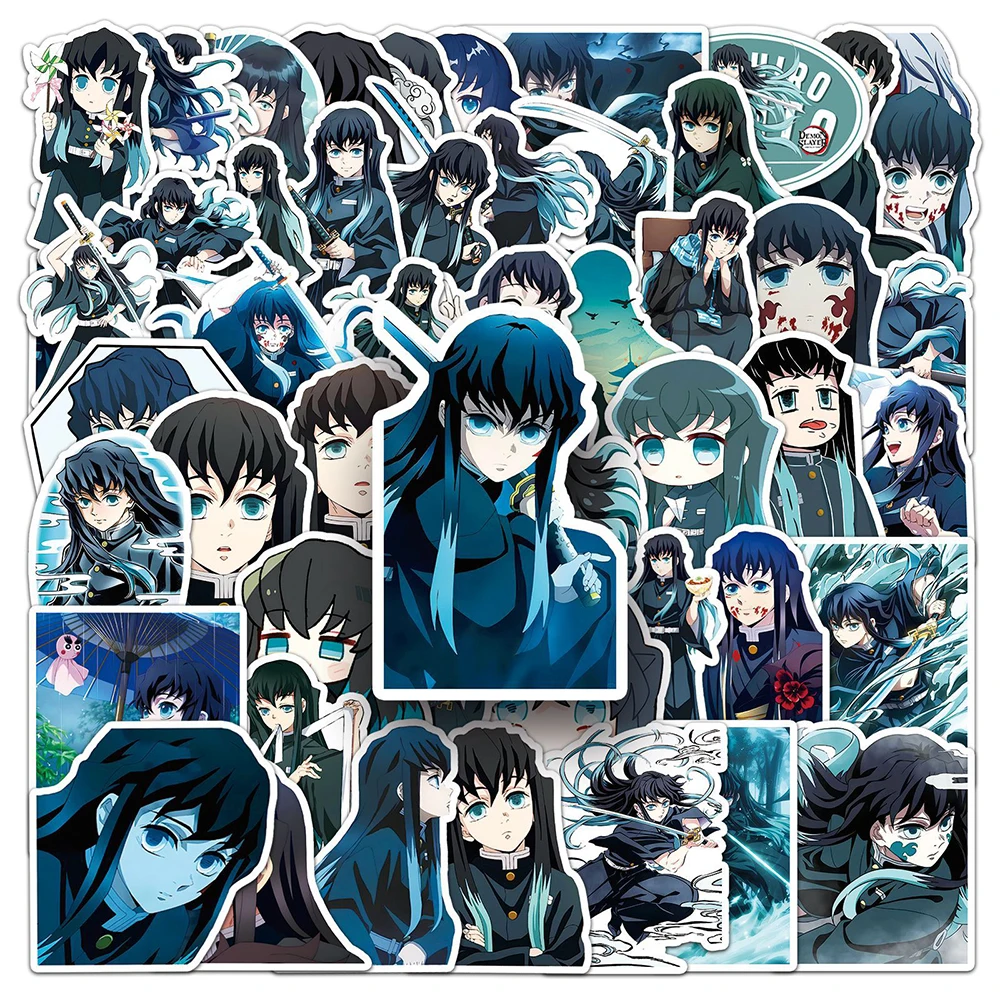 10/30/50pcs Demon Slayer Anime Tokitou Muichirou Stickers Cool Cartoon Graffiti Decals Laptop Skateboard Phone Sticker Kids Toy