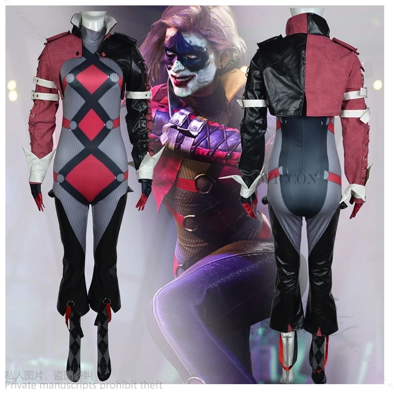 

Anime Game Gotham Knights Joke Woman Cosplay Costume Jumpsuit Outfits Halloween Carnival Suit Sexy Suit Coat Cosplay Roleplaying