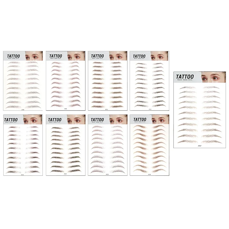 3sheet Eyebrows Sticker Water Transfer Hair-like Eye Brow Tattoo Stickers False Eyebrow Enhancers Waterproof Eye Brow