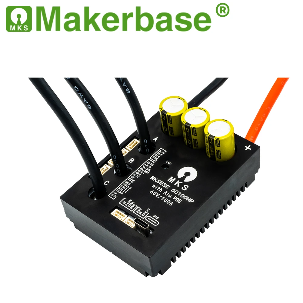 Makerbase VESC 60100 V2 60V 100A High Current With Alu PCB Based on VESC For E-Foil Fight Robot Surfboard AGV Robot