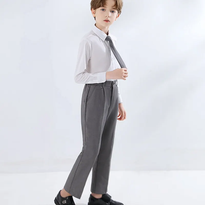 Fashion Baby Boy Formal Clothes Set Pant+Shirt+Tie 3PCS Toddler Child Teen Handsome Boy Suit Birthday Wedding Baby Clothes 2-18Y