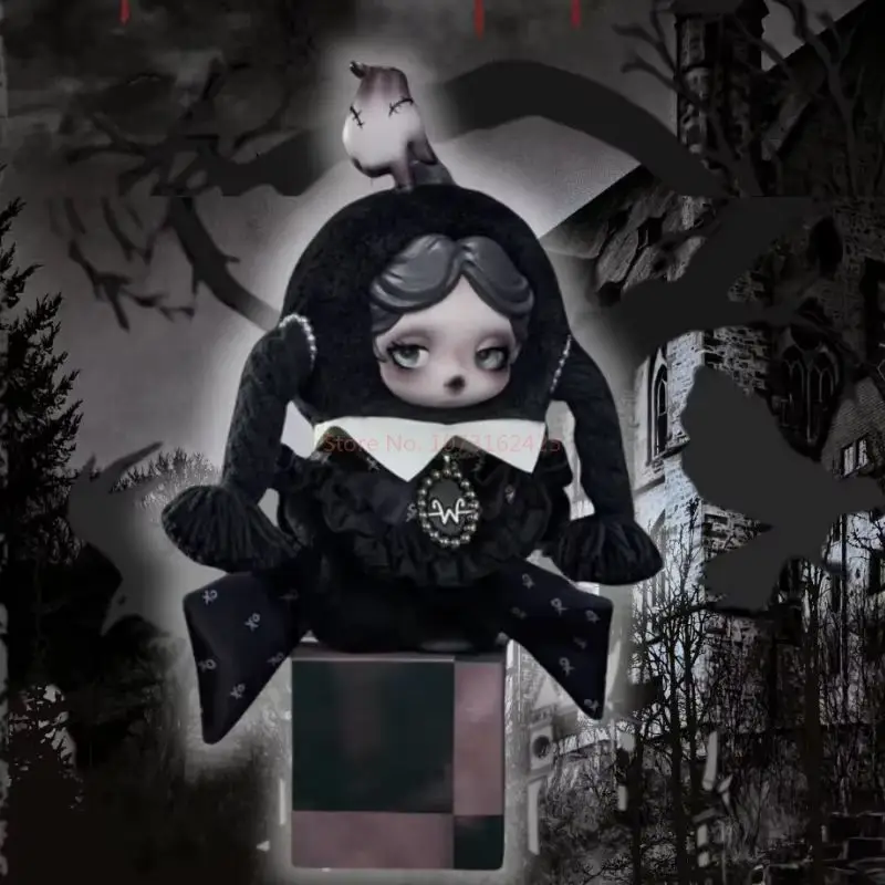 POPMART Skullpanda Addams Family Series صندوق أعمى مفاجأة صندوق غامض تخمين حقيبة اللعب Kawaii Sp تمثال نموذج ديكور هدية عصرية