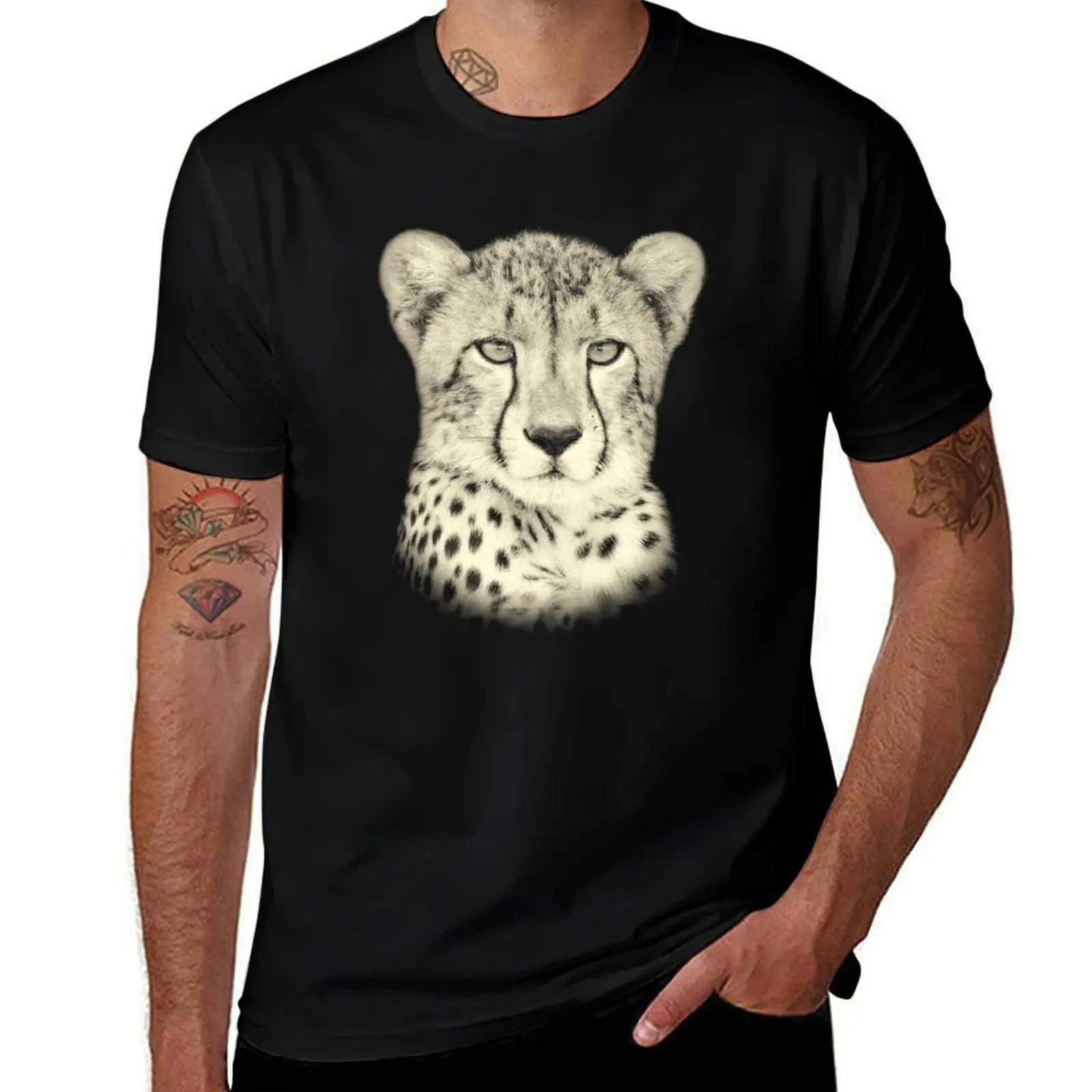 

Young Cheetah Making Eye Contact T-Shirt cotton t shirt man funny t shirts man t shirt personalised T-Shirt