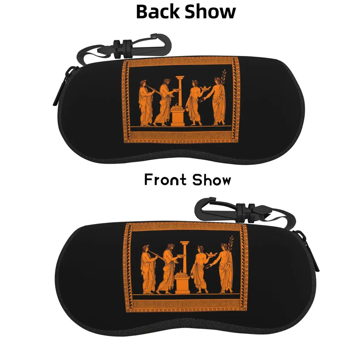 

Red Figure Greek Vase Offering Scen Shell Glasses Case Portable Sunglasses Box Women Men Soft Eyeglass Bag Pouch