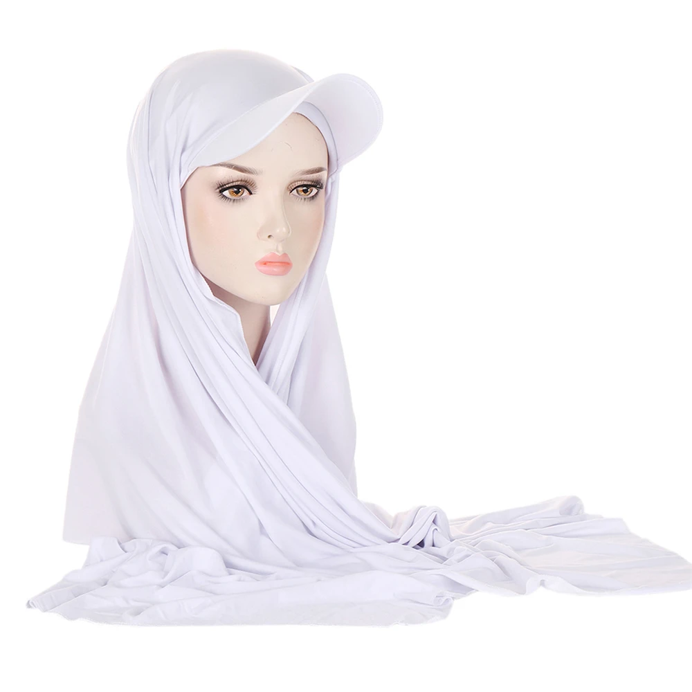 Hijab instantâneo com base bola boné hijab xales bandanas turbante para mulheres cabeça envoltórios chapéu esportivo foulard femme xales muçulmanos bonnet