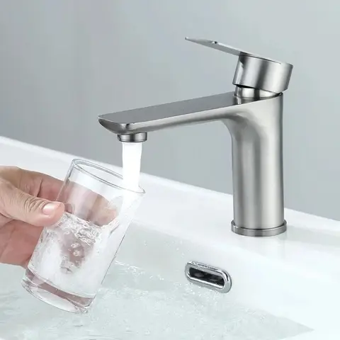 Bathroom Basin Faucet Stainless Steel Cold Water Tap Toilet Single Lever Kitchen Sink Tap Bathroom Washbasin Faucet