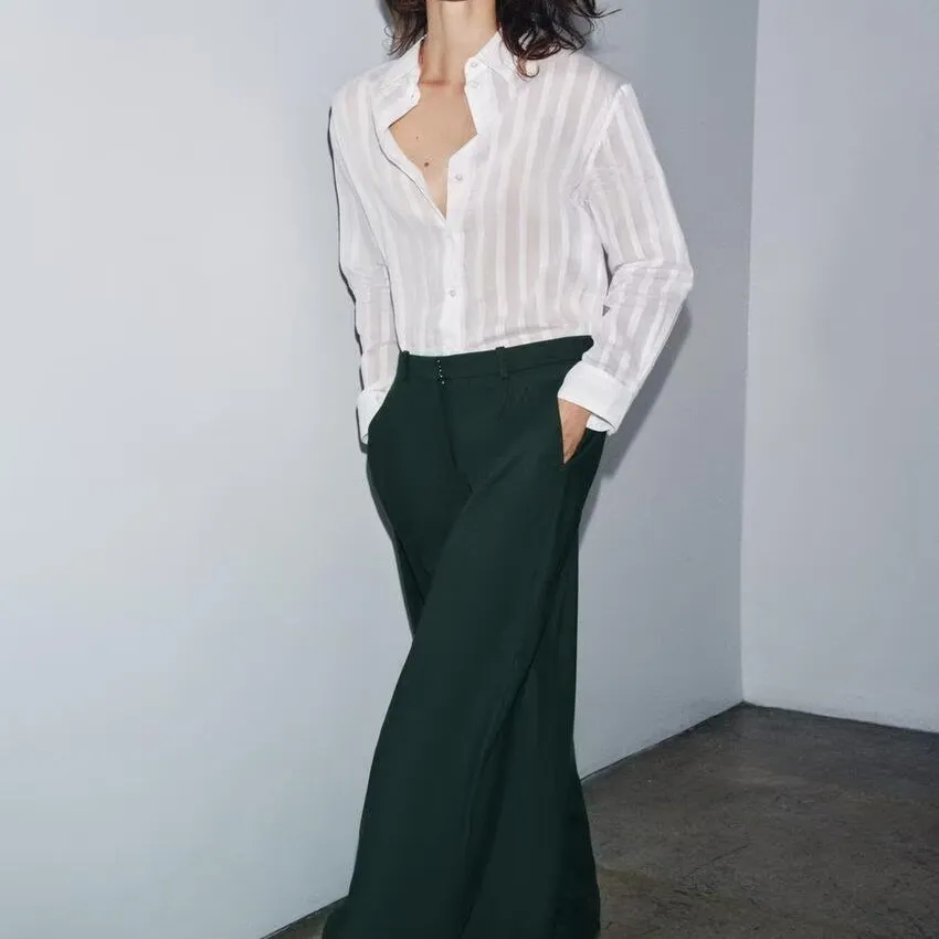 Faionable seda listra irt feminino solto ajuste mistura de algodão longo sve irt respirável pele-amigável 2025 outono sle