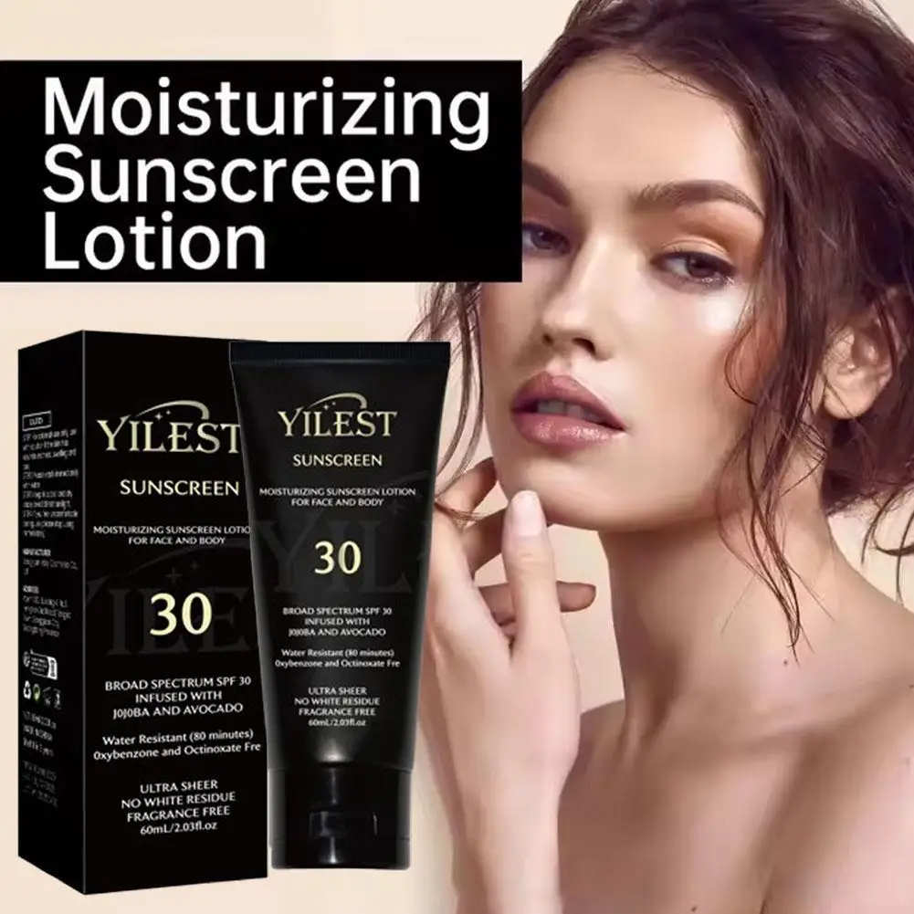 

Moisturizing Sunscreen Lotion For Face & Body, 60ml, Water Resistant, No White Residue