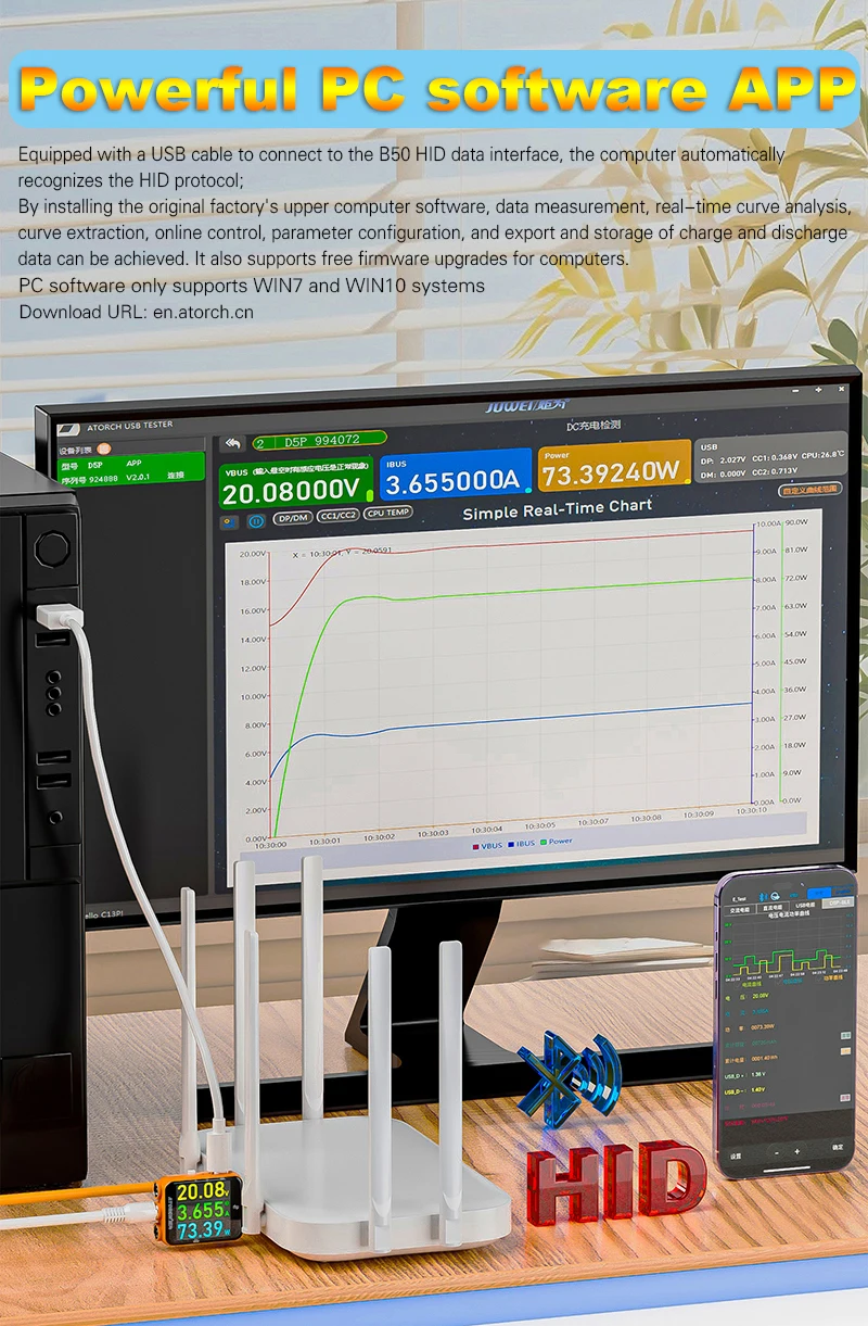 ATORCH D5P Touchscreen DC5.5 Tester DC 4.5-80V 12A Digital Voltmeter Amperemeter Wattmeter Batteriekapazität Leistungsanalysator Monitor – Detail 15