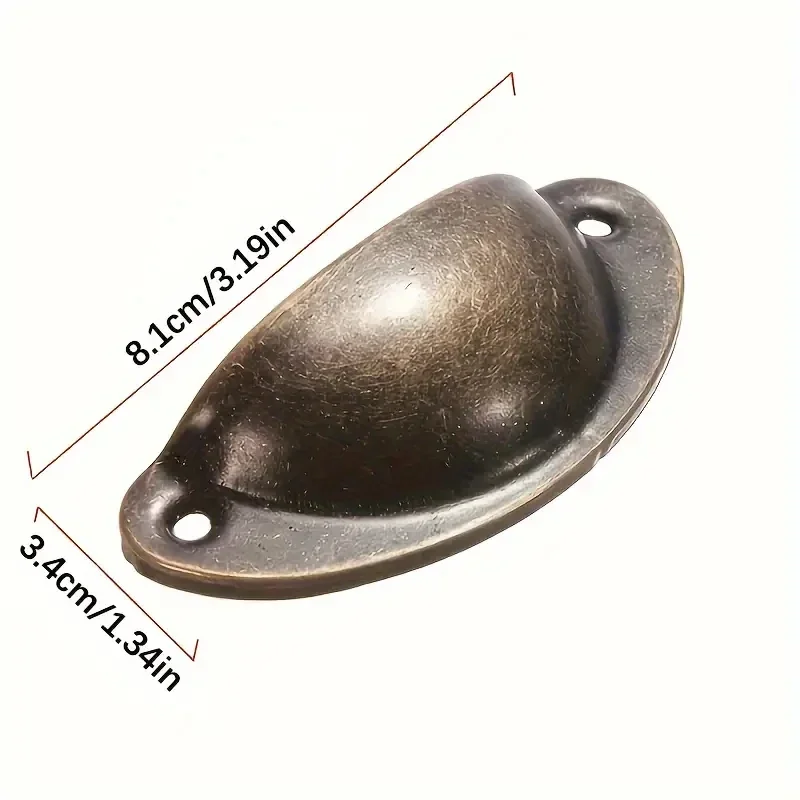 10 pcs, Rustic Chic Antique Style Recessed Metal Pull Handles - Ergonomic Grip, Easy Installation, Painted Finish