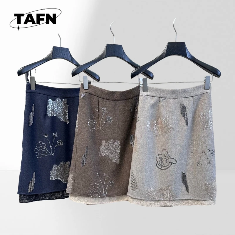 Elegant Women Midi Skirt Simple Design High Waist Casual Skirt  Ladies Classic Midi Skirt Solid Color Casual Skirt BA0935