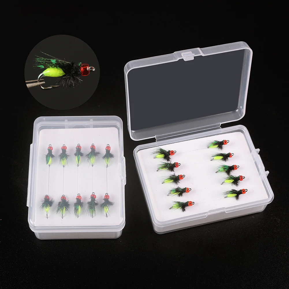 

Baits Fishing Baits Fishing Lure Fishing Flies Kit Realistic Design With Waterproof Box 10pcs/box Plastic+metal
