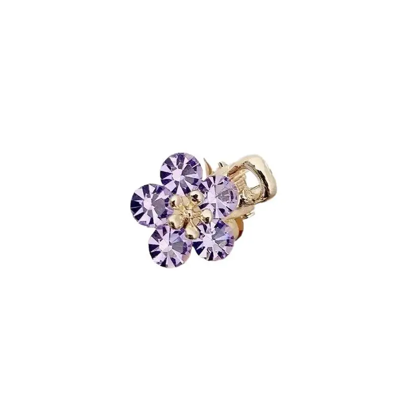4 Stück Mini-Haarspangen mit Strass-Blumen, glänzendem Kristall und stabilem Goldsockel, perfekt für Zopf-Styling und den täglichen Gebrauch – Detail 6