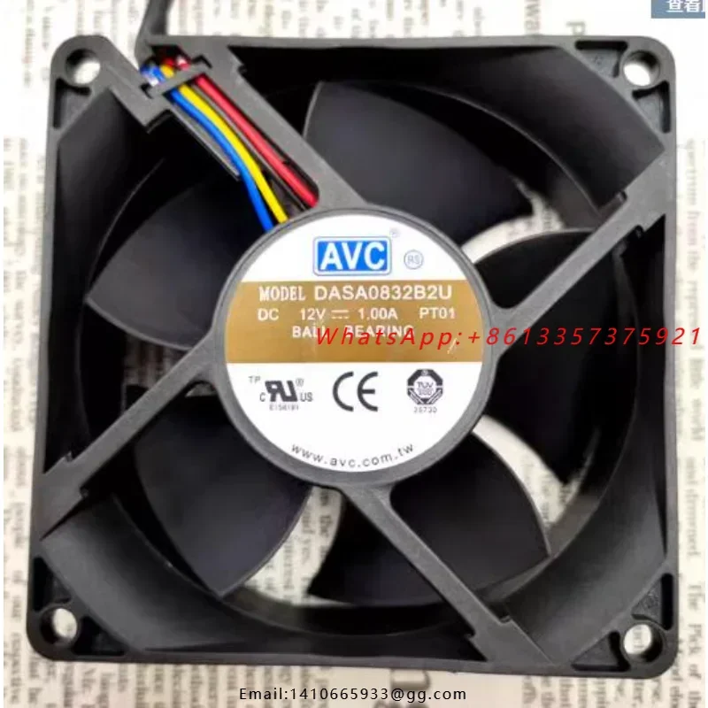 Новый вентилятор для процессора AVC DASA0832B2U 12V 1.0A 8см 4-проводной PWM с большим объемом воздушного потока, 8032 80×80×32мм