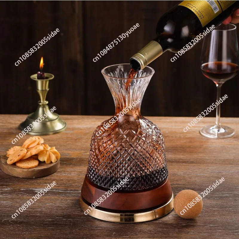 1Pcs Rotating Decanter Wine Vessel Creative Light Luxury Decanter Whisky Barware For Home Bar Parties Anniversary Wedding