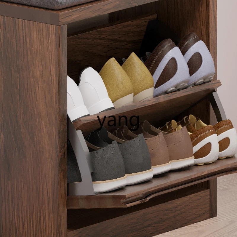 CX Solid Wood Shoes Change Home Door Oral Test Shoes Rack Modern Simple Tilting Storage