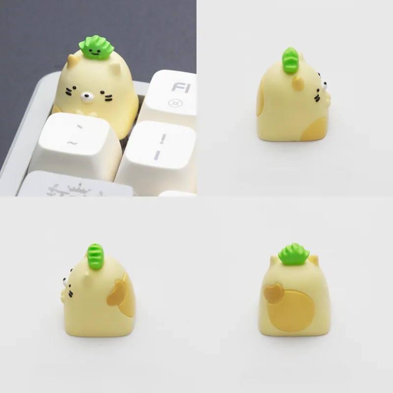 Teclas de Anime de criatura de esquina, accesorios de teclado mecánico personalizados, arte artesanal de resina, interruptor MX