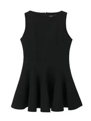 Spring and Summer 2024 New European and American Ladies Black Short Skirt Sleeveless Waist Fashion Series Skating Skirt Dress