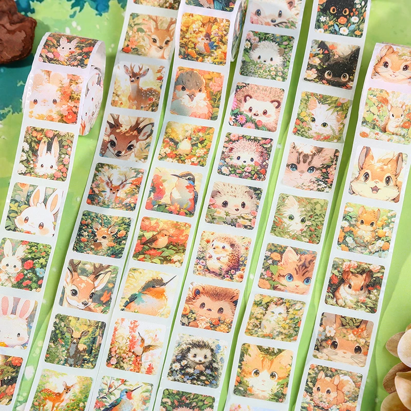 Pita Washi dekorasi jurnal kecil lucu hewan 3.5x200cm selotip bahan kolase Kawaii selotip Scrapbooking DIY