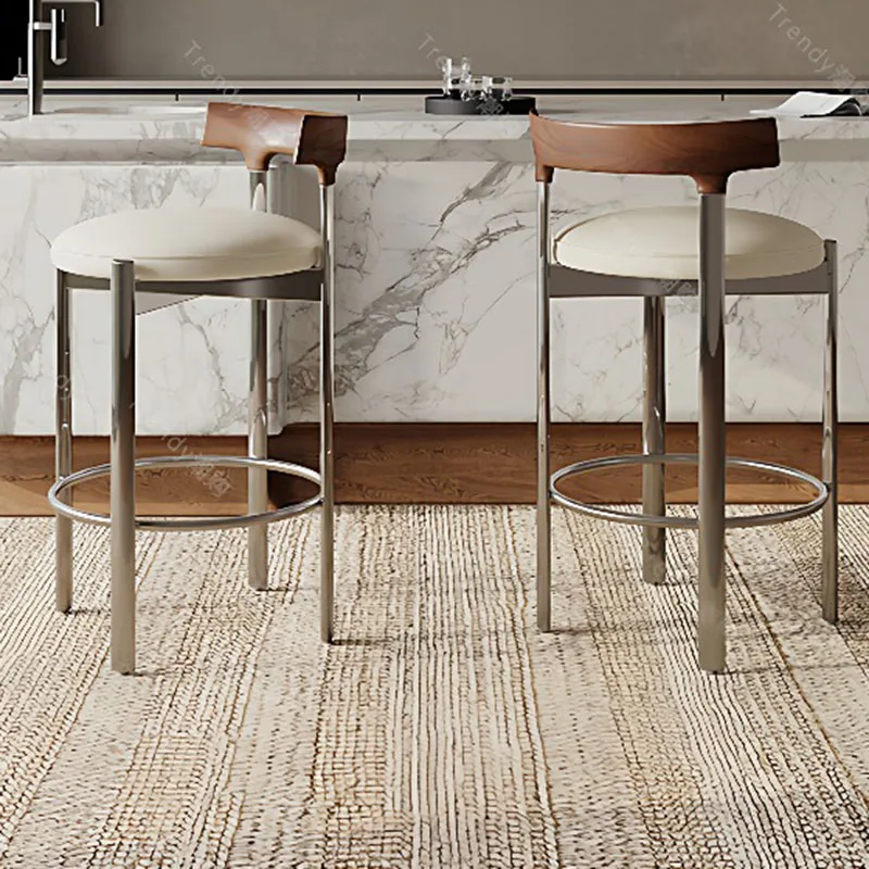 Metal With Back Bar Stools Save Space Interior Fashion Restaurant Design Dining Chairs Cute Sillas Para Comedor Home Furniture